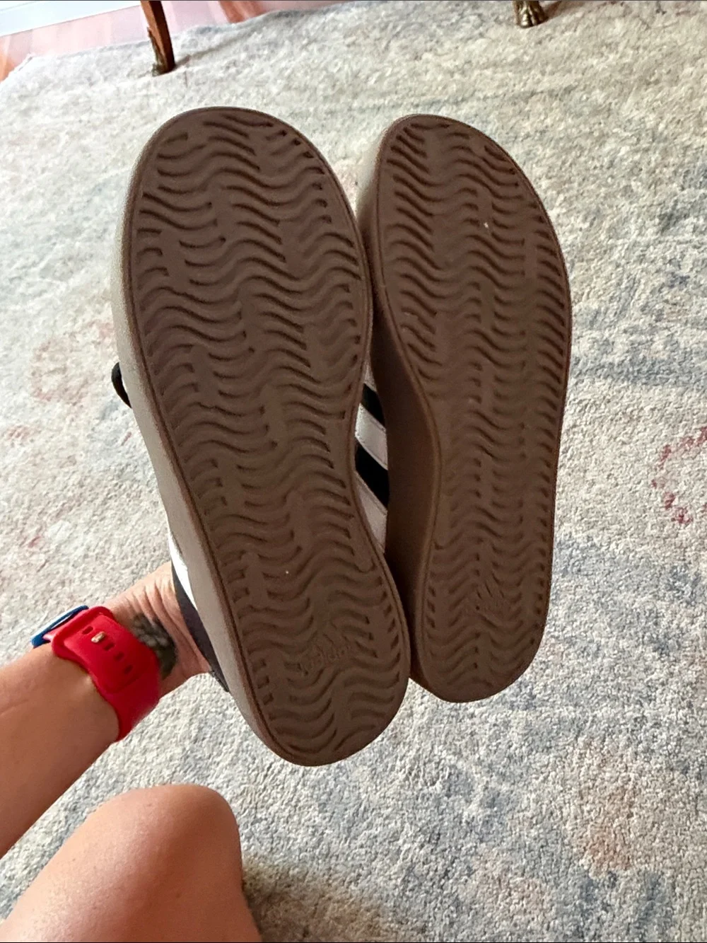 adidas Kids Black Sneakers with White Stripes